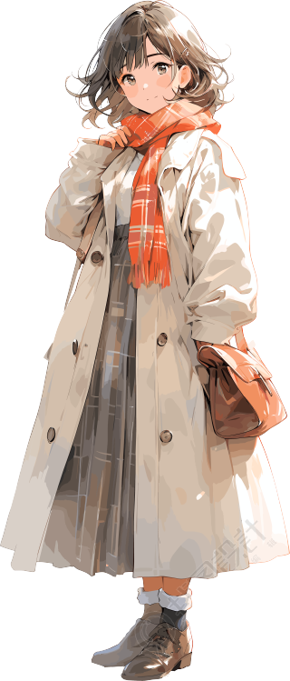 手绘女性插画PNG素材
