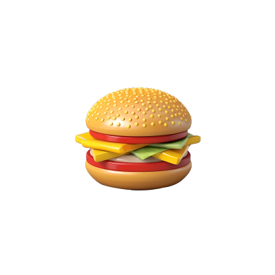 3D迷你汉堡可爱logo设计