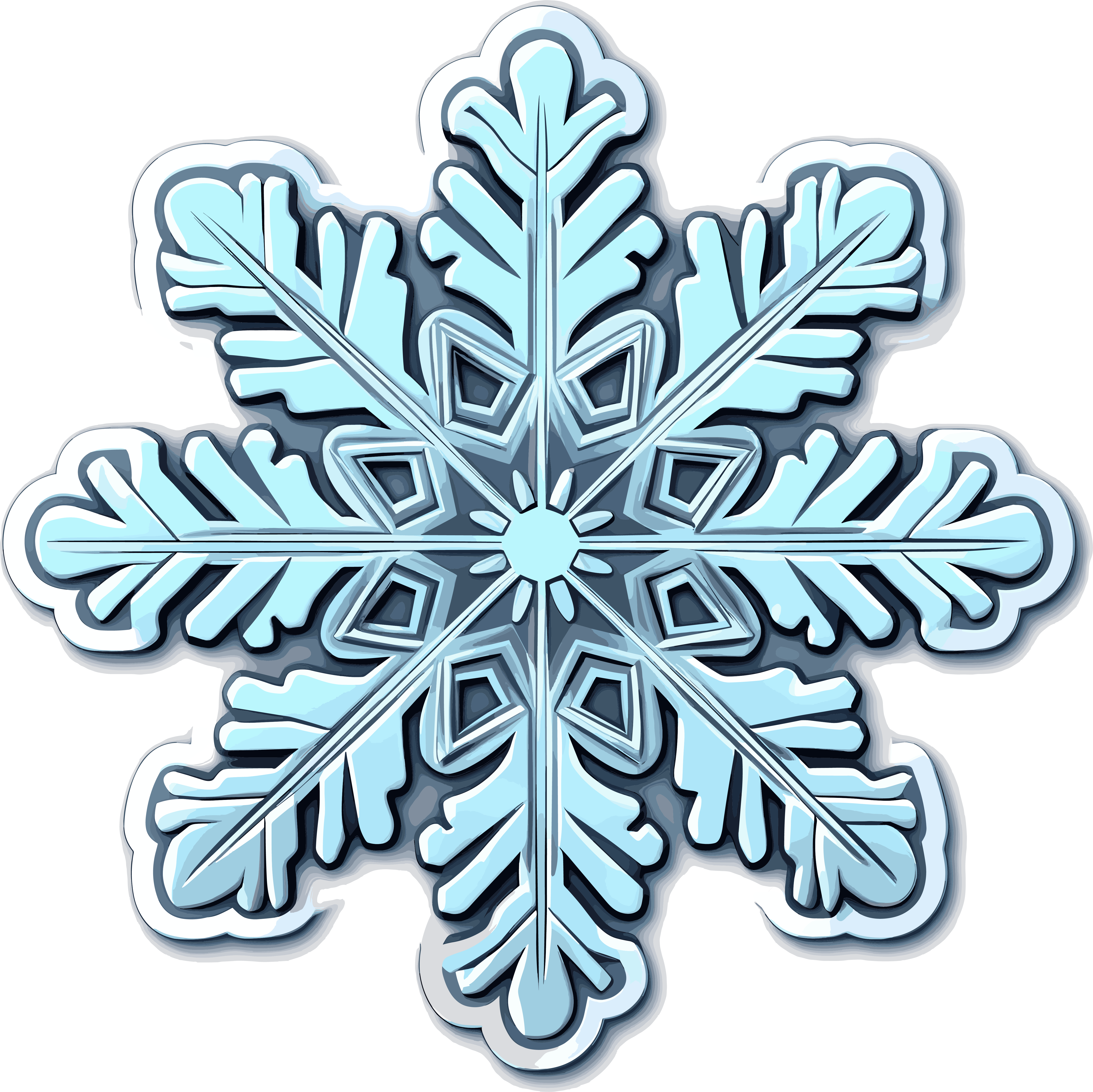 冰雪花贴纸插图
