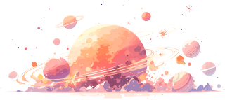 太空星球平面矢量插画