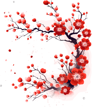 中国风梅花插画方案