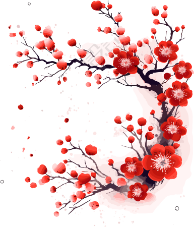 中国风梅花插画方案