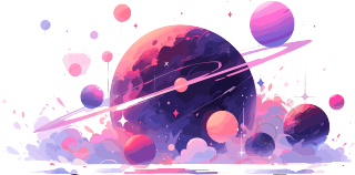 太空星球平面矢量插图