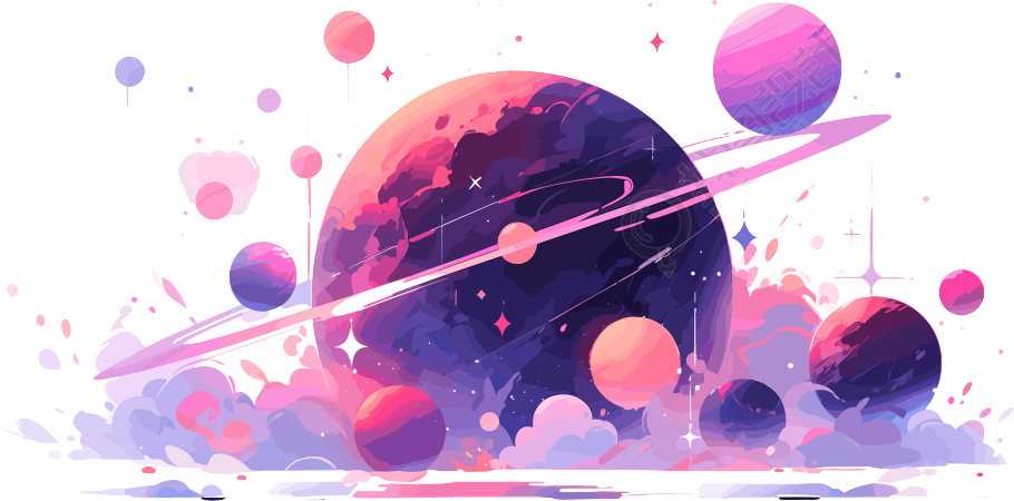 太空星球平面矢量插图