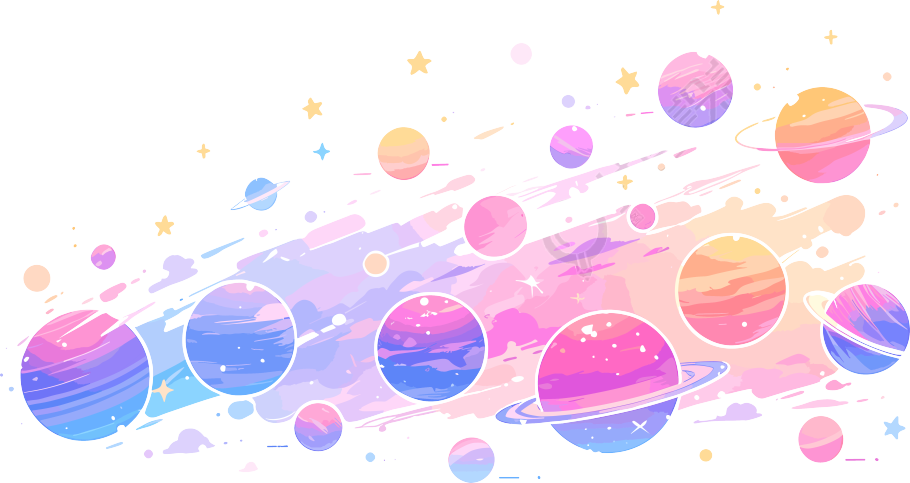 太空行星扁平矢量插图