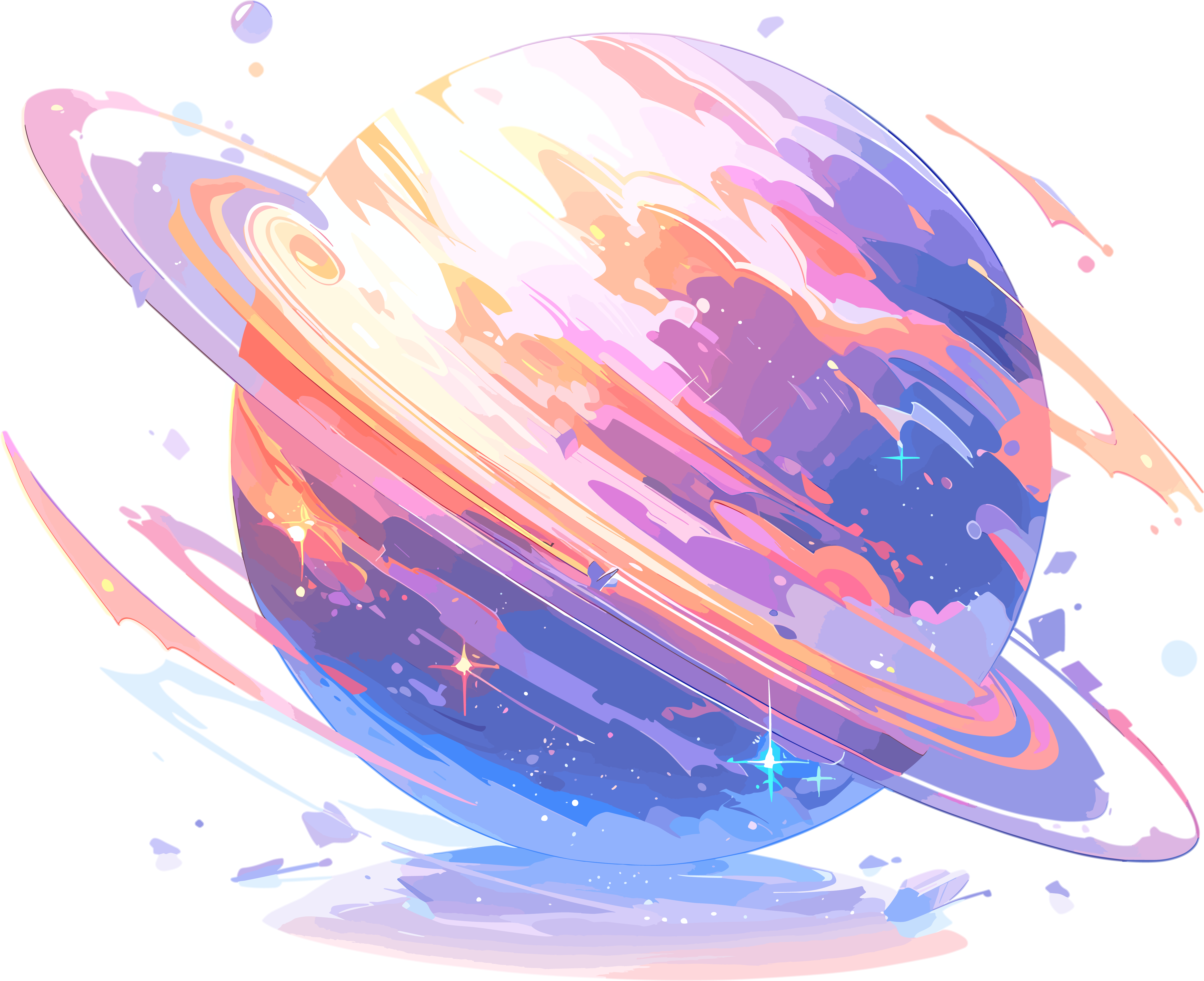太空星球扁平向量插图