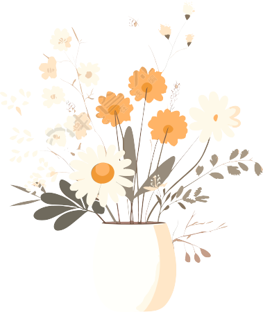简约花卉插图设计元素