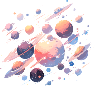 太空行星扁平向量插图
