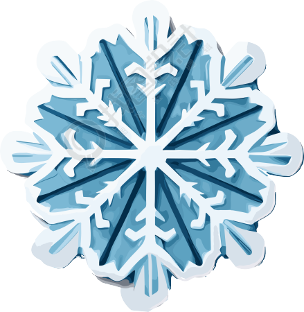 白边白底的雪花贴纸