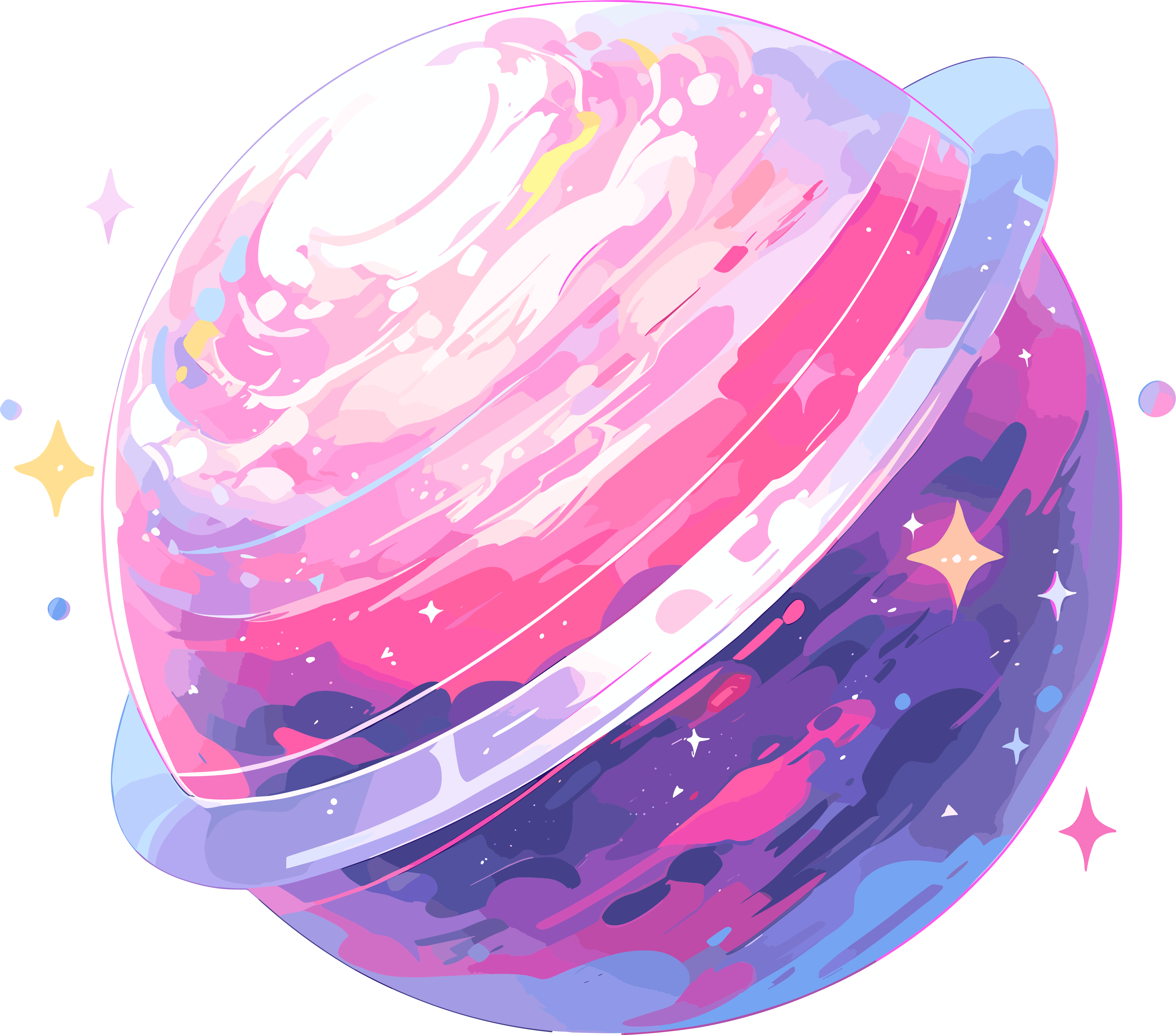 2D平面插图太空星球
