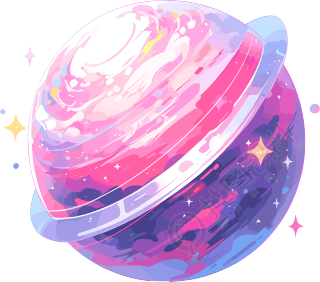 2D平面插图太空星球