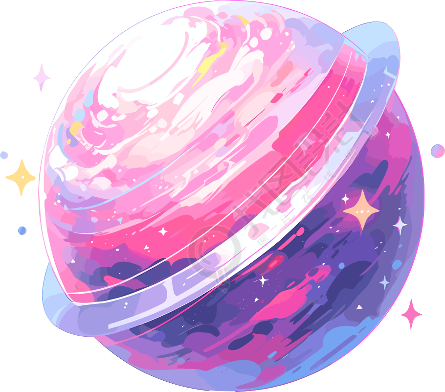 2D平面插图太空星球