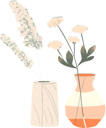 花朵主题的简约线条插画素材