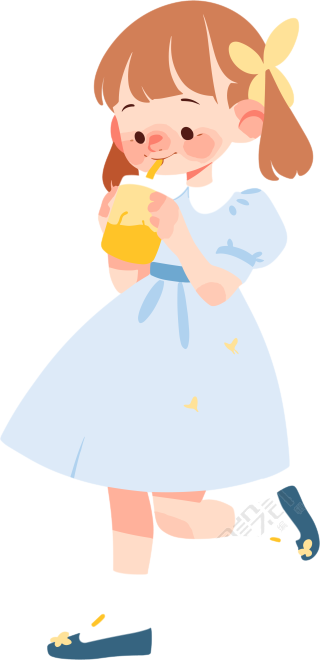 可爱的小女孩插画