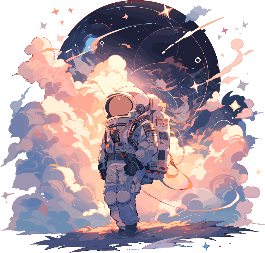 太空星球平面矢量插画