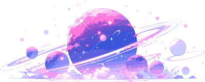 太空行星平面矢量插图