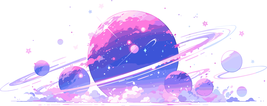 太空行星平面矢量插图