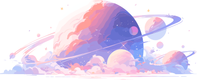 太空星球平面矢量图设计