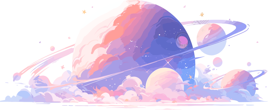太空星球平面矢量图设计
