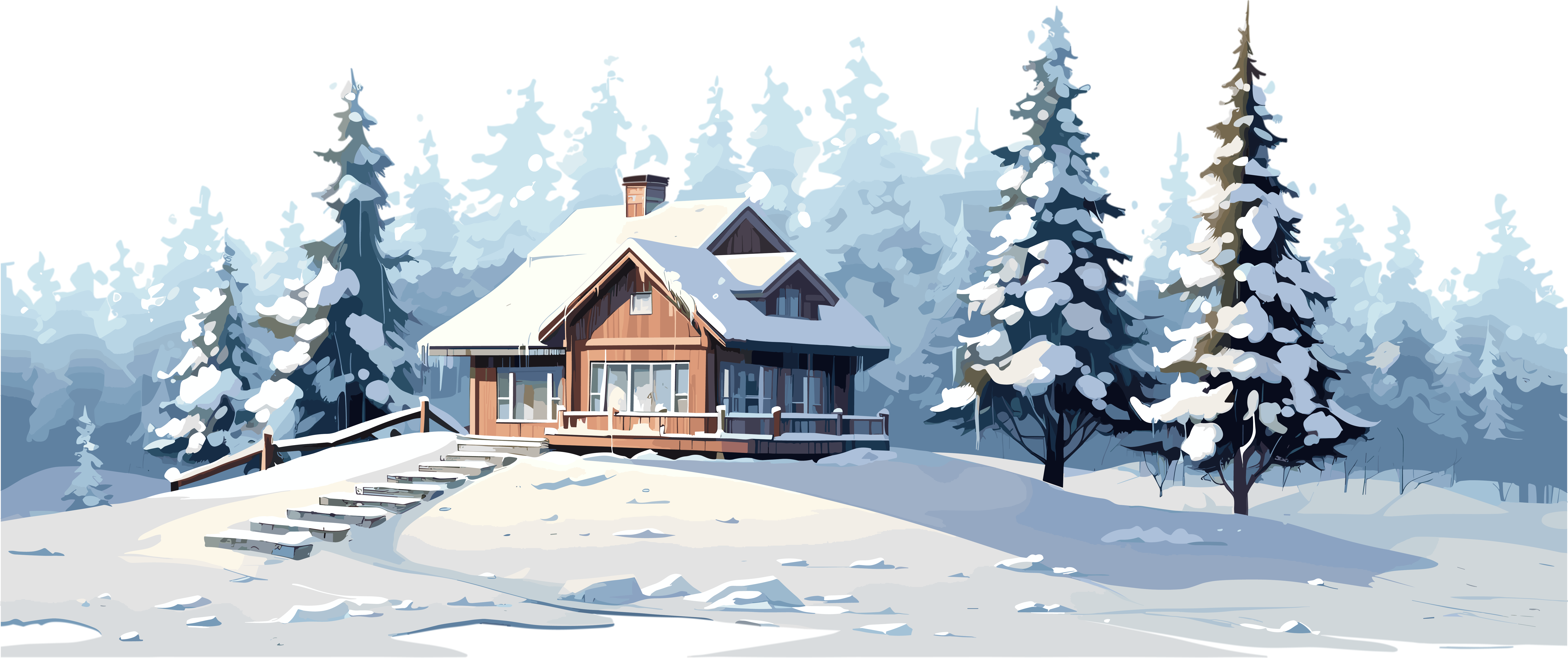 雪地小屋2D平面图插图