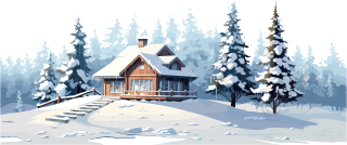 雪地小屋2D平面图插图