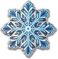 白边白底的流行风格雪花贴纸