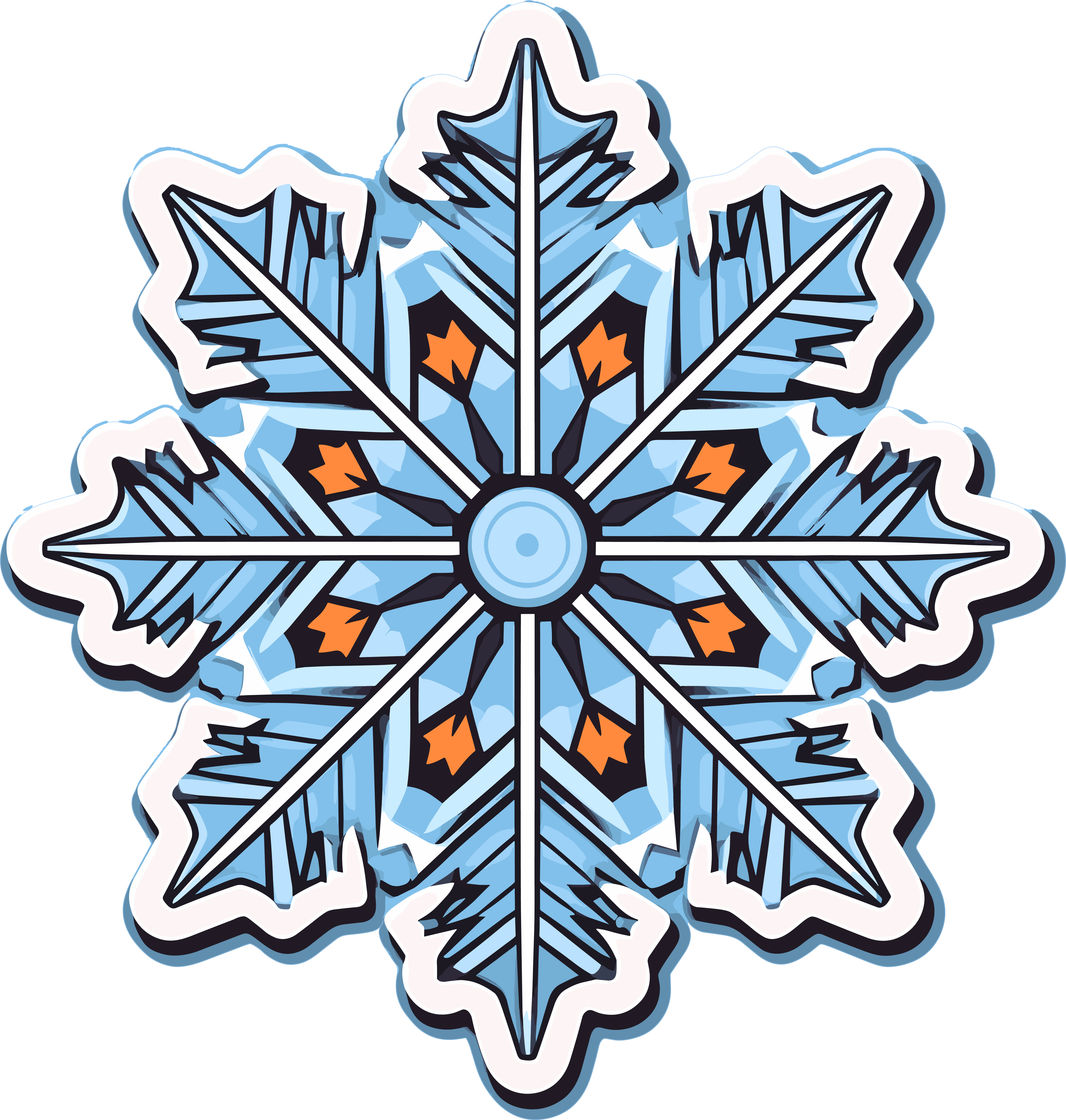 雪花贴纸素材
