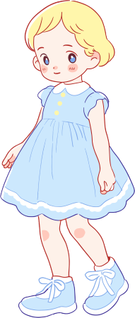 可爱小女孩简约插画设计素材