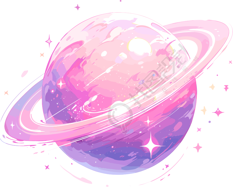 太空星球平面矢量插画
