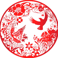 剪纸窗花喜鹊素材
