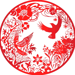 剪纸窗花喜鹊素材