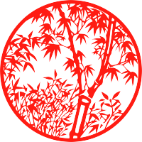 剪纸窗花竹叶创意设计素材