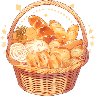 篮子里的面包可商用插画素材