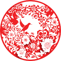 剪纸窗花可爱小鸟素材