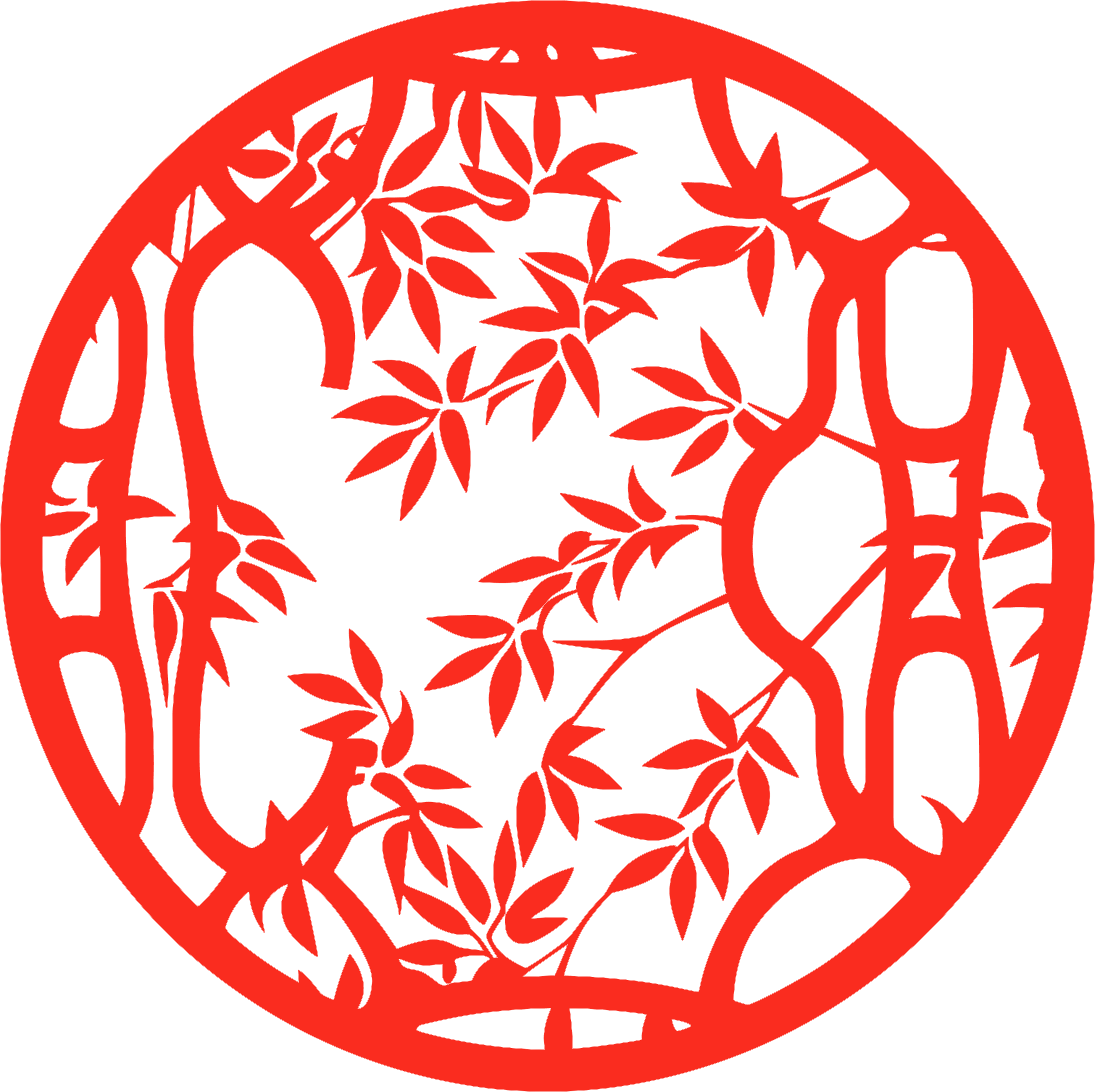 剪纸窗花竹叶插图