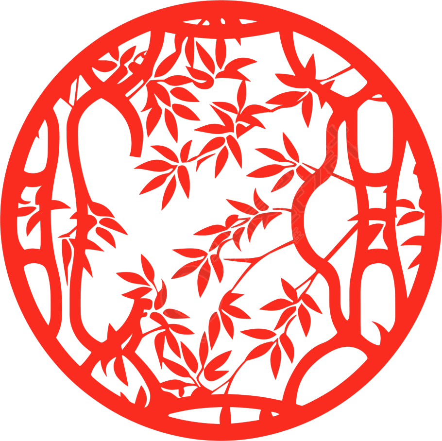 剪纸窗花竹叶插图