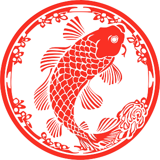 剪纸窗花锦鲤插图