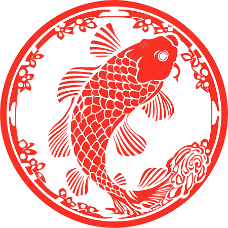 剪纸窗花锦鲤插图