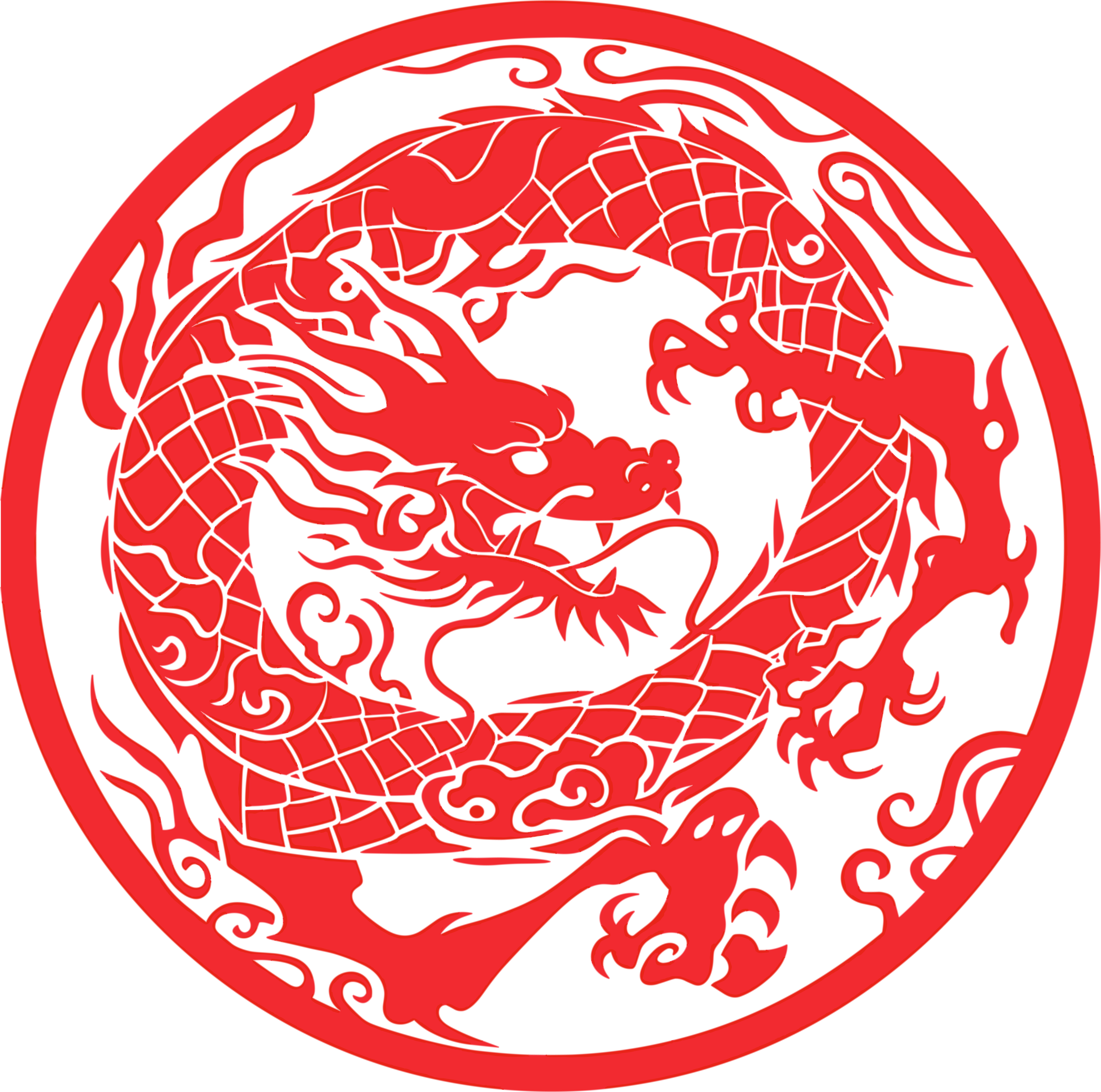 剪纸窗花中国龙插图