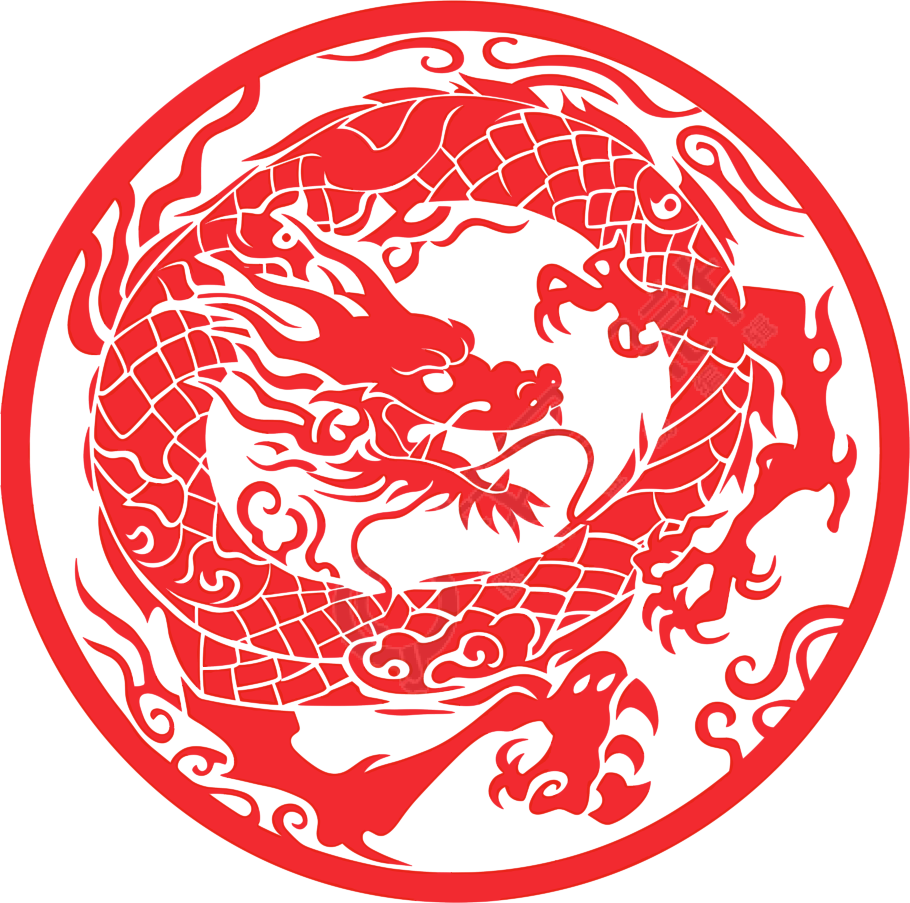 剪纸窗花中国龙插图