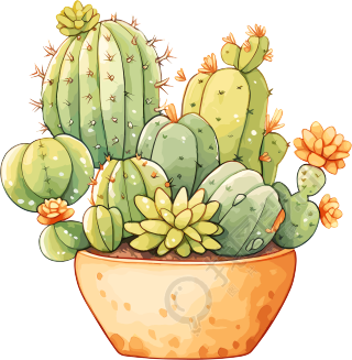 可爱仙人掌透明PNG素材