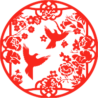 剪纸窗花喜鹊梅花插画
