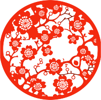 剪纸窗花腊梅插画