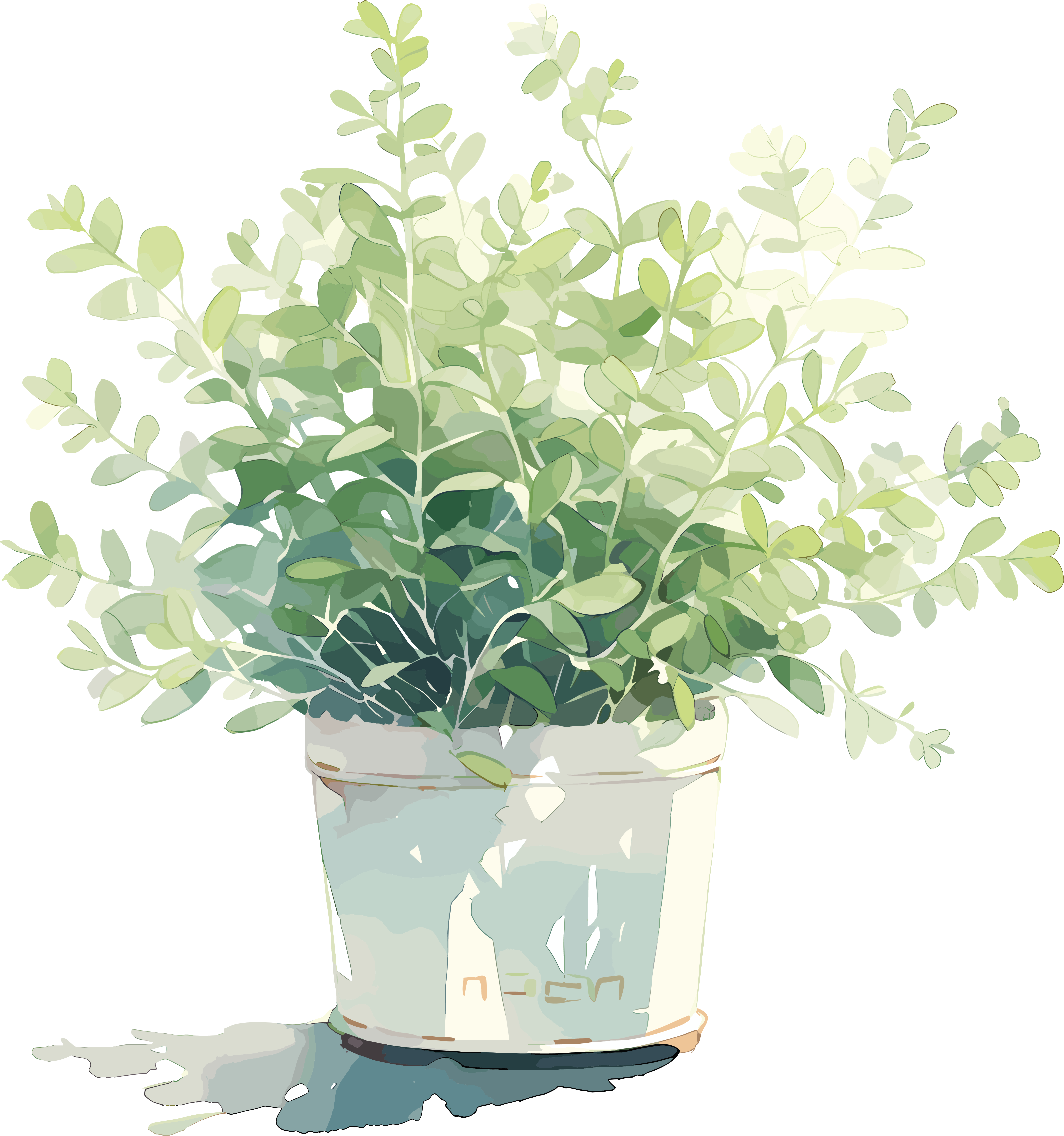 盆栽贴纸可商用插画