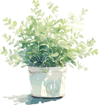 盆栽贴纸可商用插画