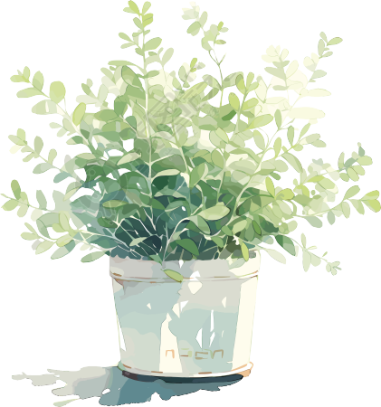 盆栽贴纸可商用插画