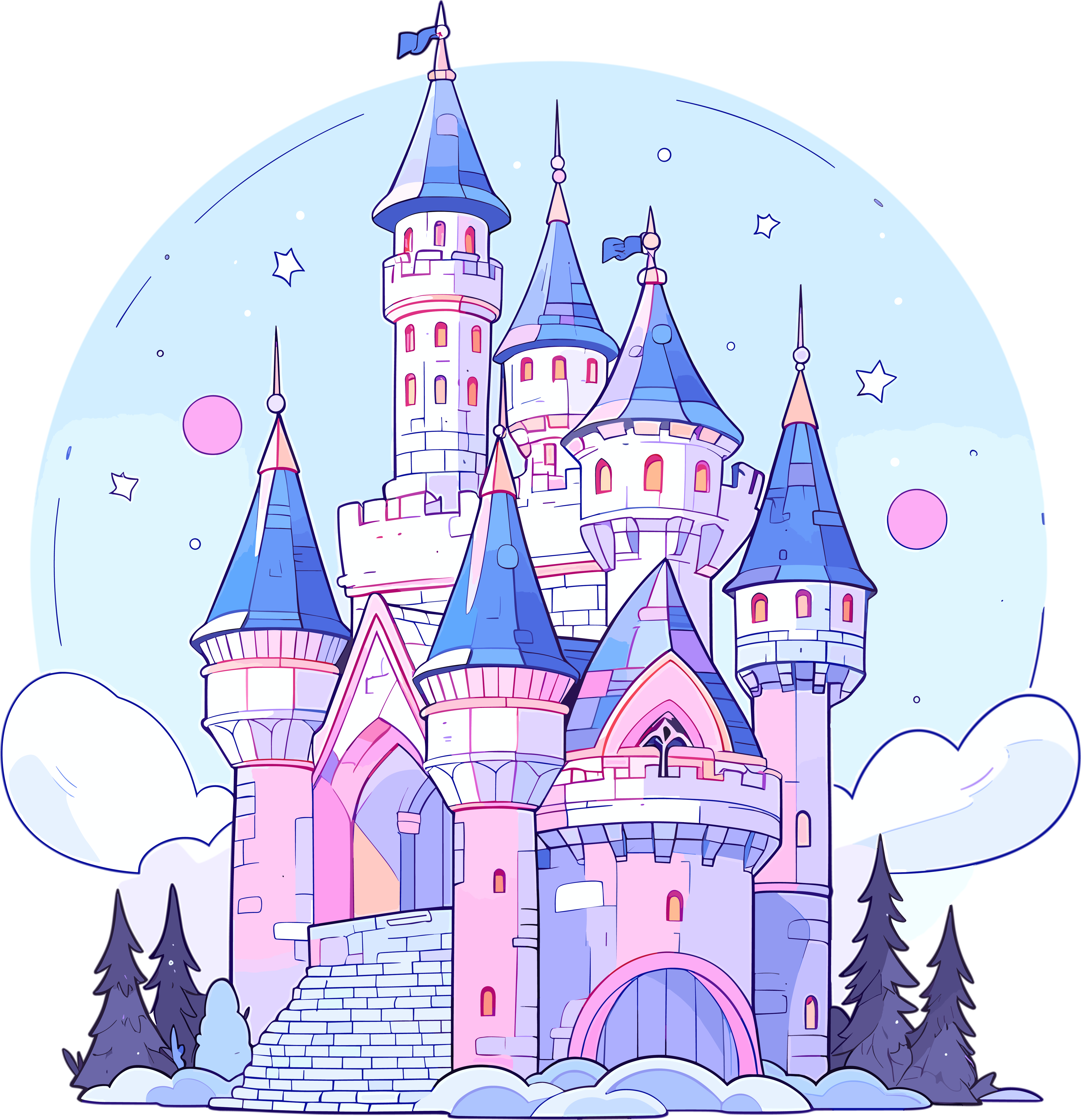 月球城堡创意设计元素