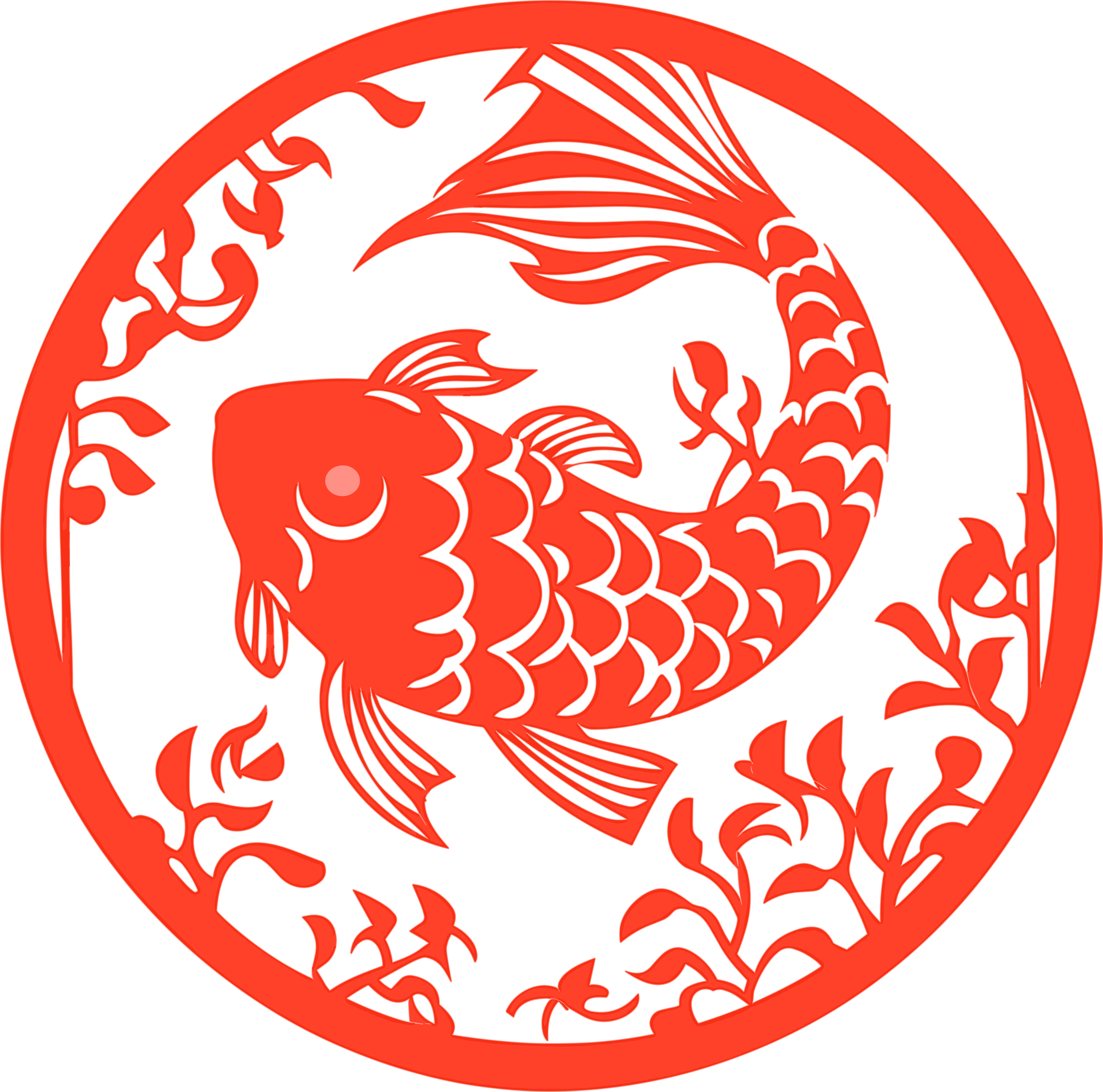 剪纸窗花年年有鱼插图