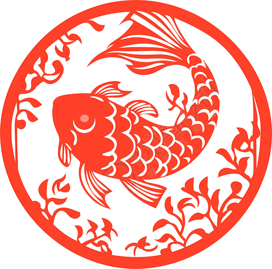 剪纸窗花年年有鱼插图