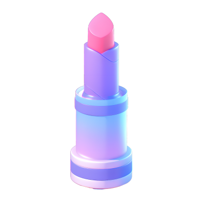 3D口红蓝紫色透明背景素材